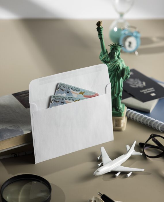 high angle permanent resident cards envelope