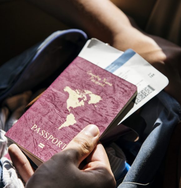passport and travel tickets